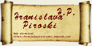 Hranislava Piroški vizit kartica